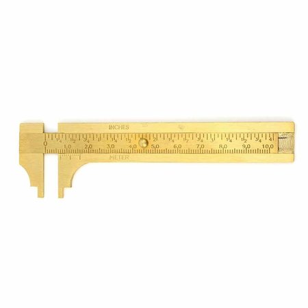 BIG HORN 4 Inch 100mm Brass CALIPER Sliding Vernier Ruler Gauge Gem Tool Bead Measuring Inch 19208